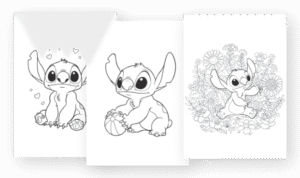Téléchargez vos Coloriages Stitch mignon à imprimer gratuitement