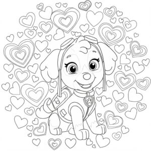 Coloriage 6 de Stella avec des coeurs