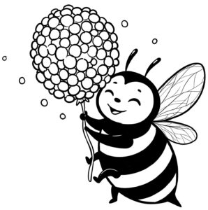 Coloriage 7 d'une abeille avec du pollen