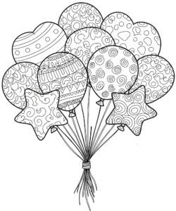 Coloriage 1 de ballons à motifs