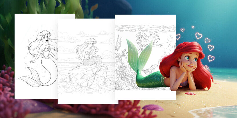 Coloriages Ariel à imprimer gratuitement
