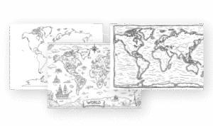 Télécharger tous les coloriages de la carte du monde