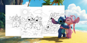 Coloriages Stitch et Angel à imprimer gratuitement