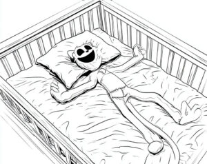 Coloriage 3 de Catnap dans un lit