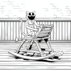 Coloriage 6 de Catnap sur une chaise de bébé