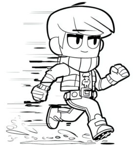 Coloriage 2 de Edgar qui laisse une trainée