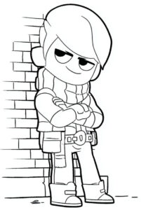 Coloriage 3 de Edgar contre un mur