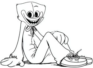 Coloriage 6 de Huggy Wuggy souriant