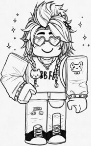 Coloriage 2 de skin Roblox pour fille stylé