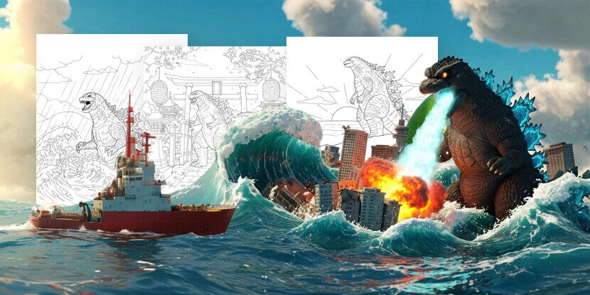 Coloriages Godzilla à imprimer gratuitement