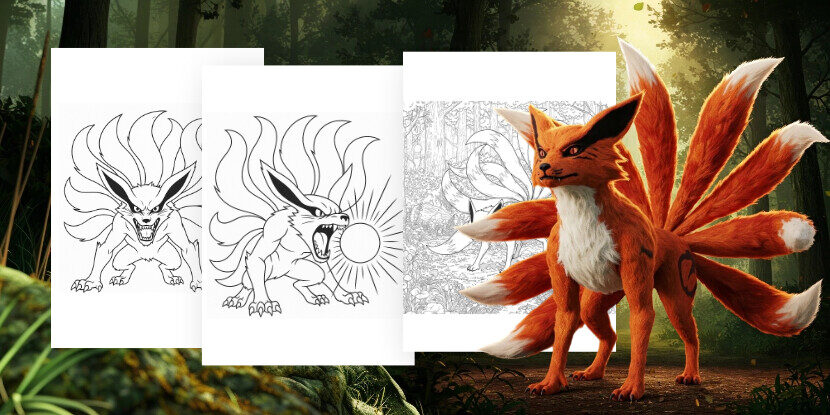 Coloriages Kyubi (Naruto) à imprimer gratuitement
