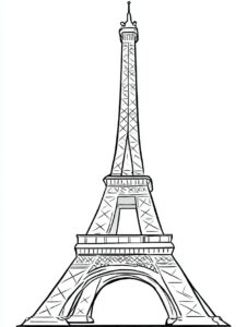 Coloriage 1 de la Tour Eiffel simplifié
