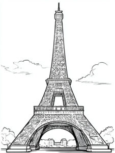 Coloriage 3 de la Tour Eiffel imposante
