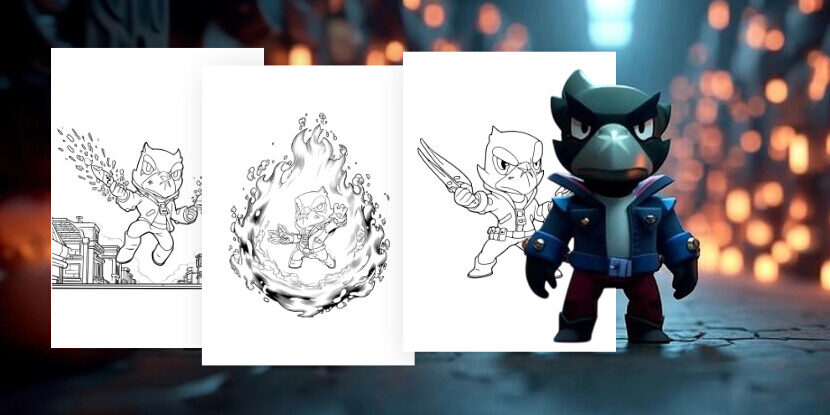 Coloriages Corbac (Brawl Stars) à imprimer gratuitement