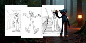 Coloriages Huggy Wuggy (Poppy Playtime) à imprimer gratuitement