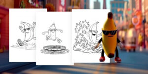 Coloriages Stumble Guys banane à imprimer