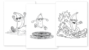 Télécharger tous les coloriages du skin banane dans Stumble Guys