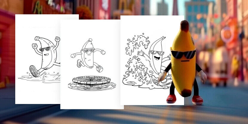 Coloriages Stumble Guys banane à imprimer