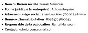 Informations juridiques